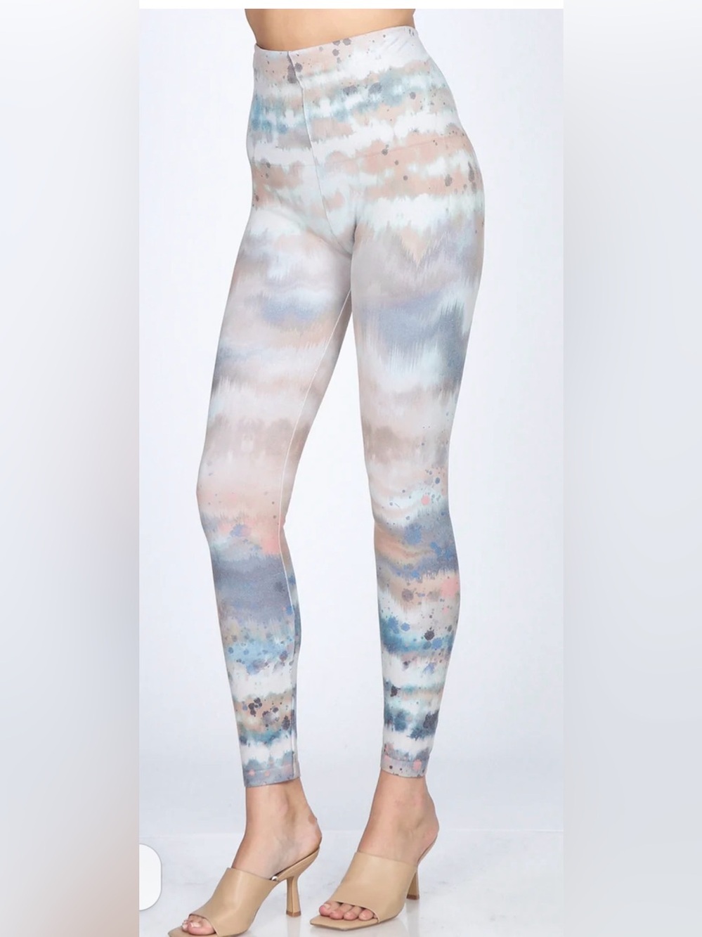 M.Rena B4292DP High Waist Full Length Legging Artistic Abstract